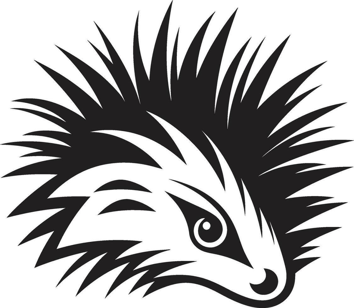 Porcupine Quill Abstract Logo Porcupine Spike Signature Badge vector