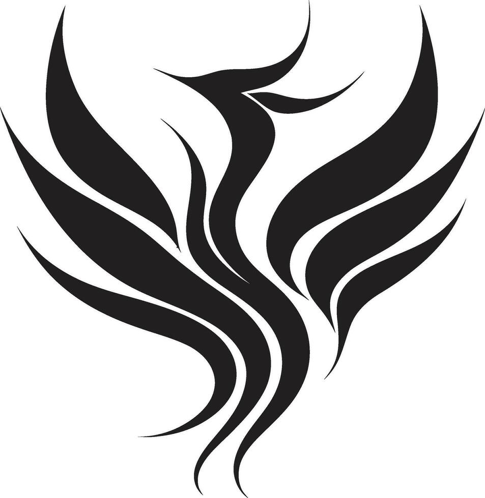 Midnight Mythical Bird Logo Black Flame of Rebirth vector
