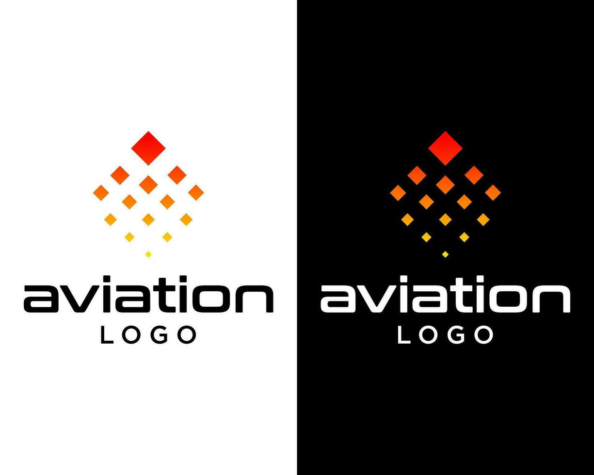 resumen cuadrado mosca aviación logo diseño. vector