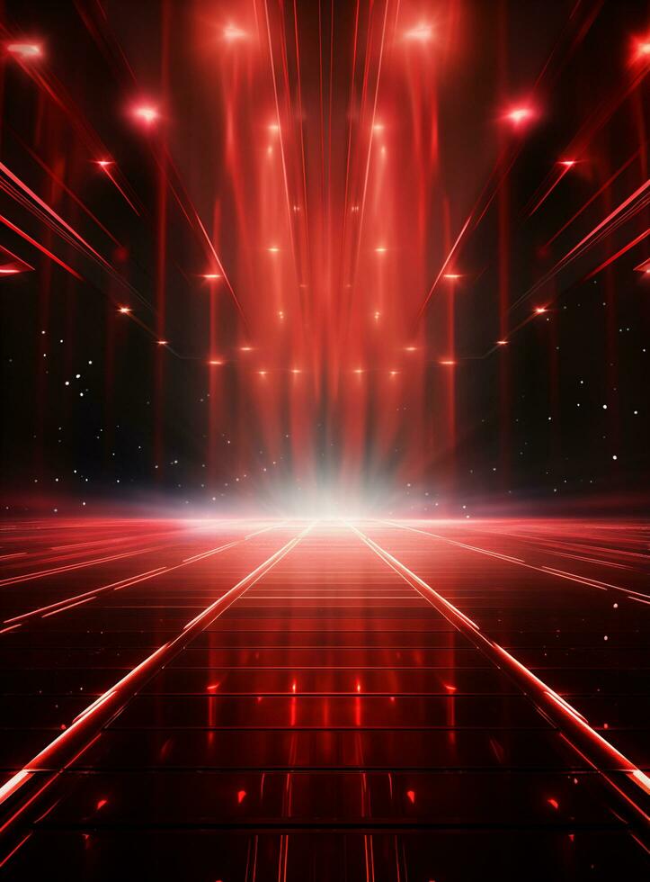 Ai Generative Backdrop Red Spotlights For Flyers, Banner and Backgrounds realistic image ultra hd high design photo