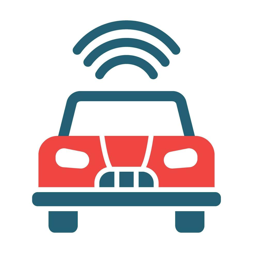 Autonomous Car Vector Glyph Two Color Icon For Personal And Commercial Use.