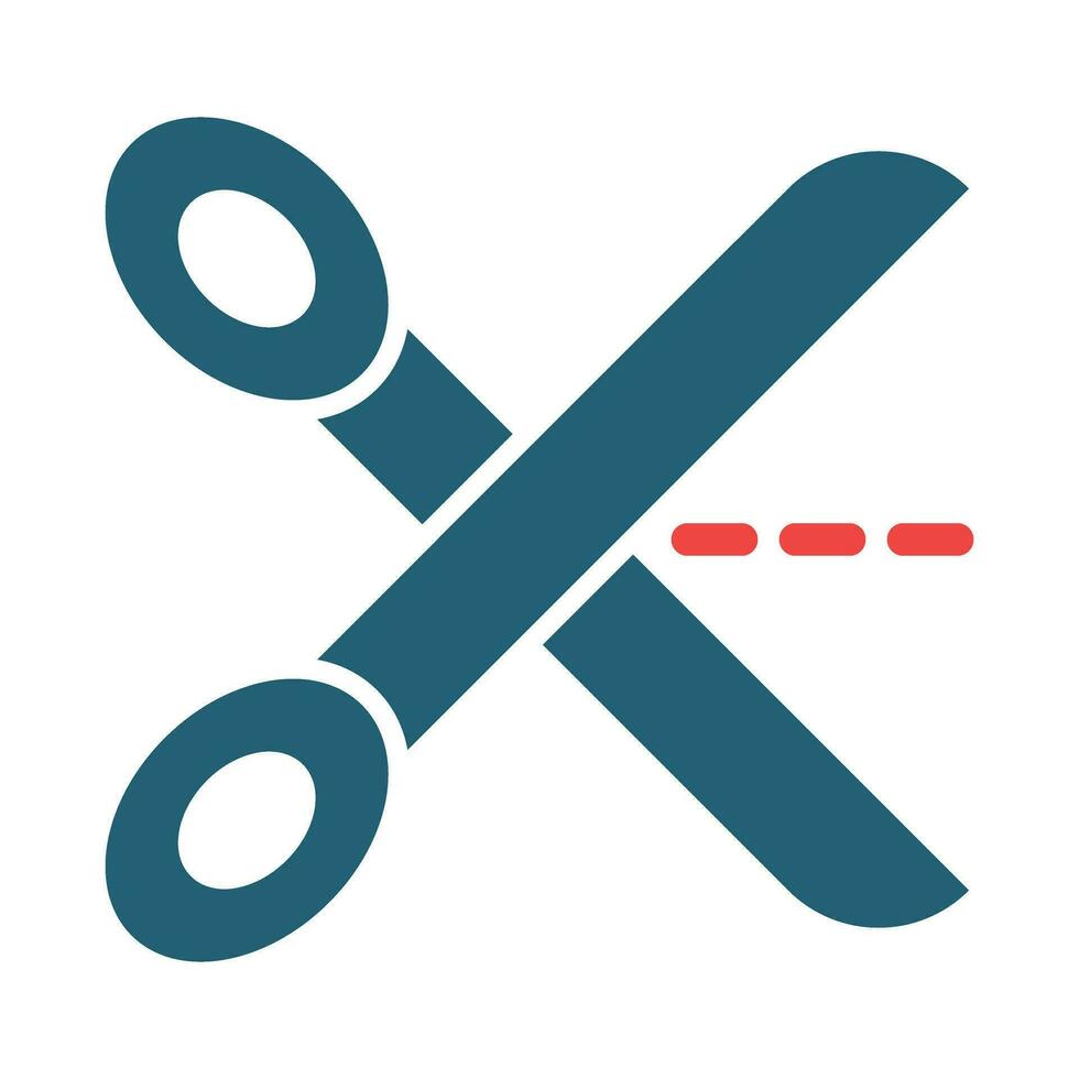 Scissors Vector Glyph Two Color Icon For Personal And Commercial Use.