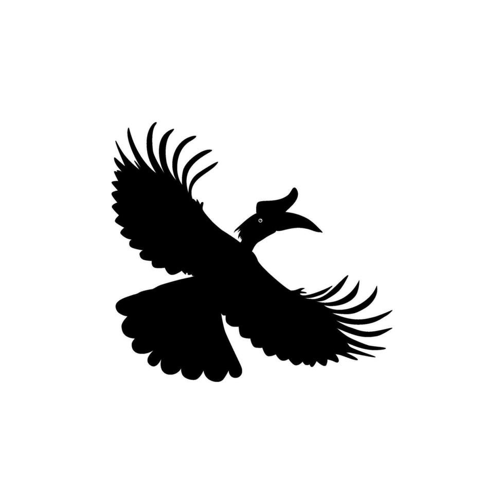 volador genial cuerno pájaro silueta. lata utilizar para Arte ilustración, logo gramo, sitio web, pictograma o gráfico diseño elemento. vector ilustración