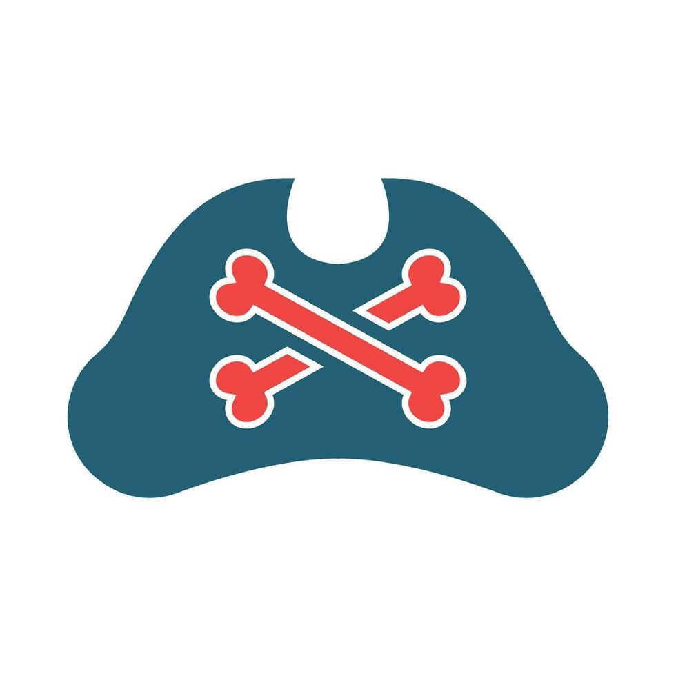 Captain Hat Vector Glyph Two Color Icon For Personal And Commercial Use.