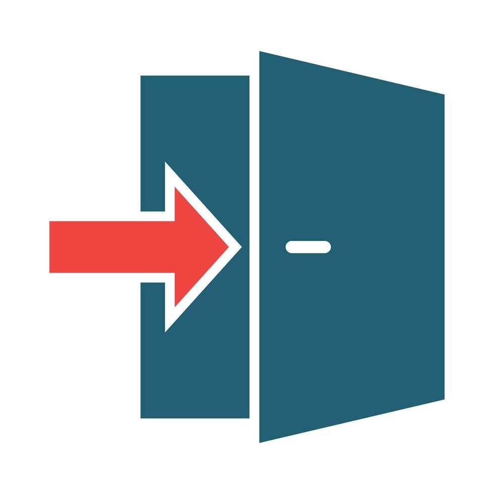 Exit Door Vector Glyph Two Color Icon For Personal And Commercial Use.
