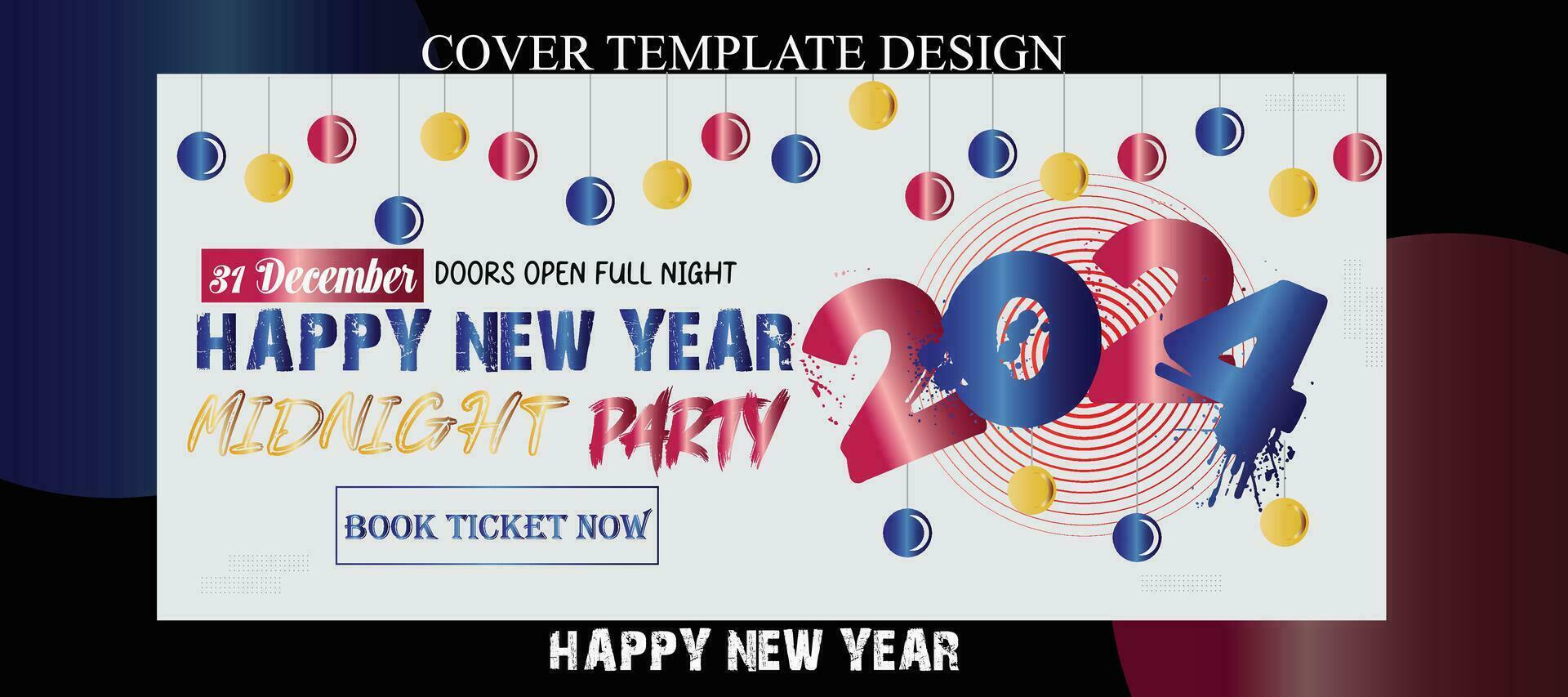 New Year Cover Photo Template Design vector