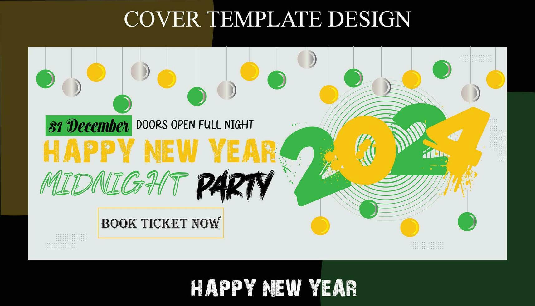 New Year Cover Photo Template Design vector