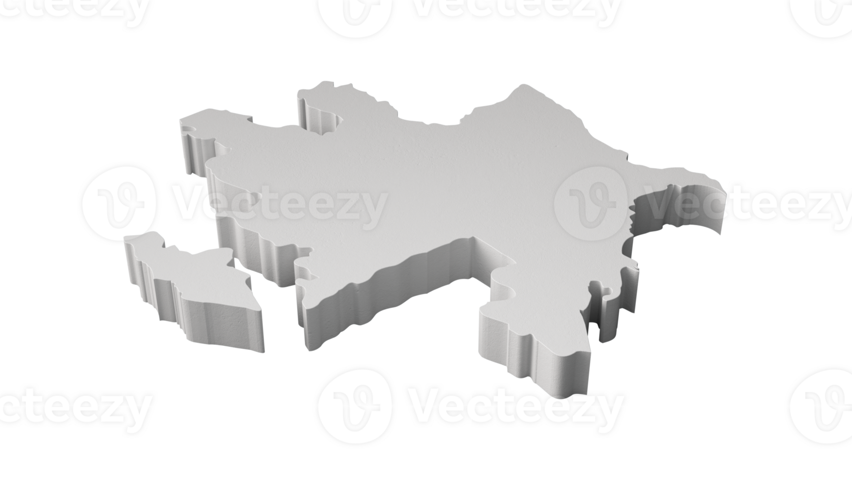 Azerbaijan 3D map Geography Cartography and topology 3D illustration png