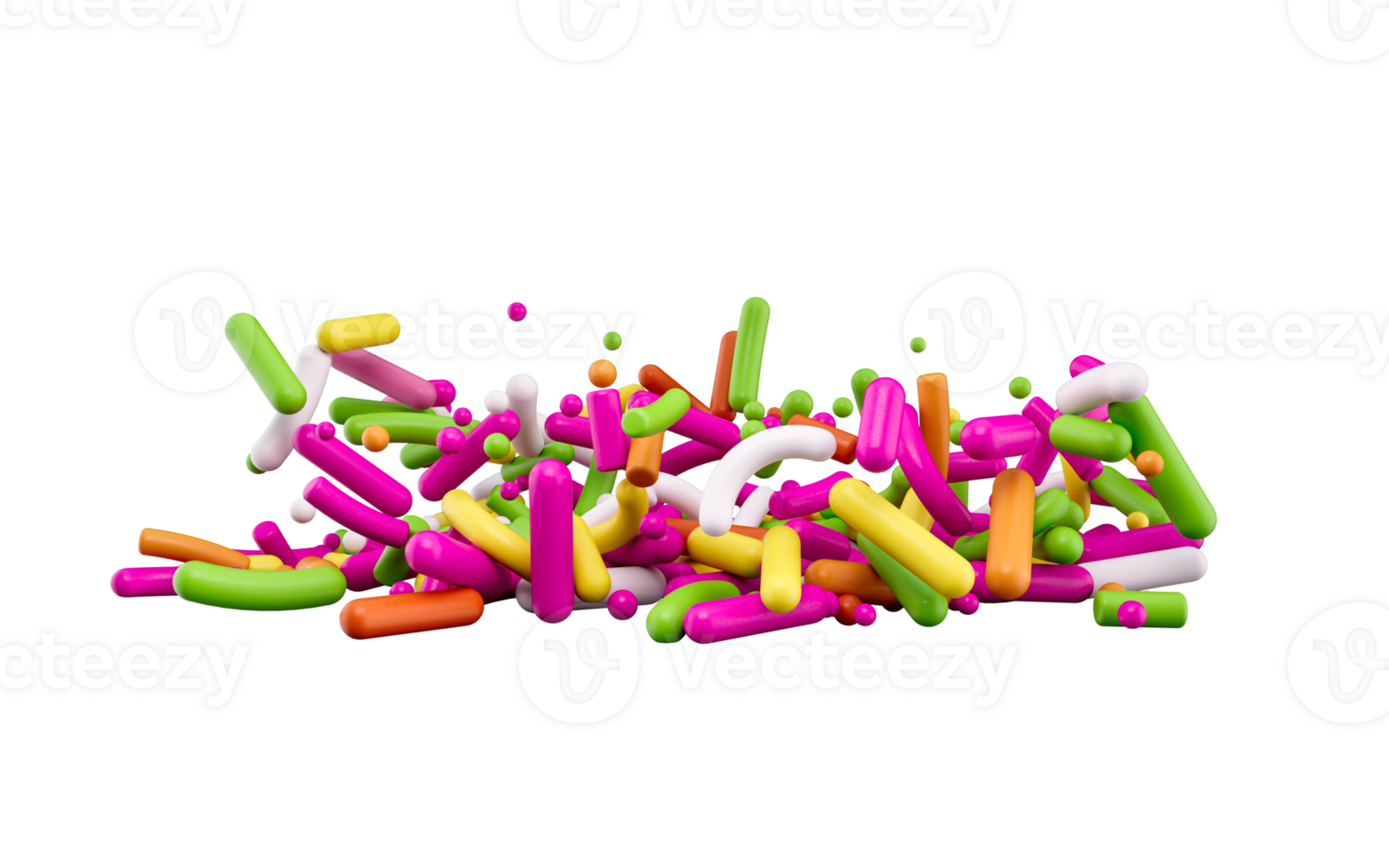 Colorful candy sprinkles Falling 3d illustration png