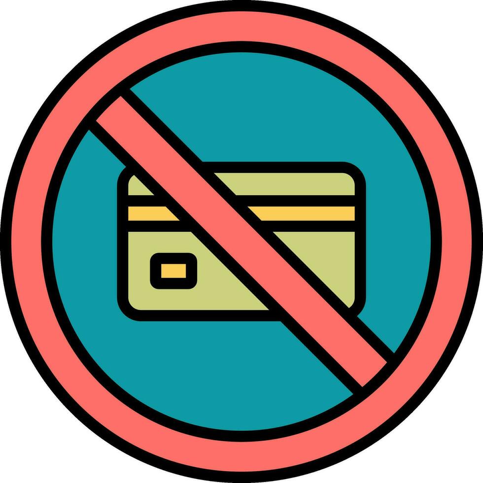 No crédito tarjeta vector icono