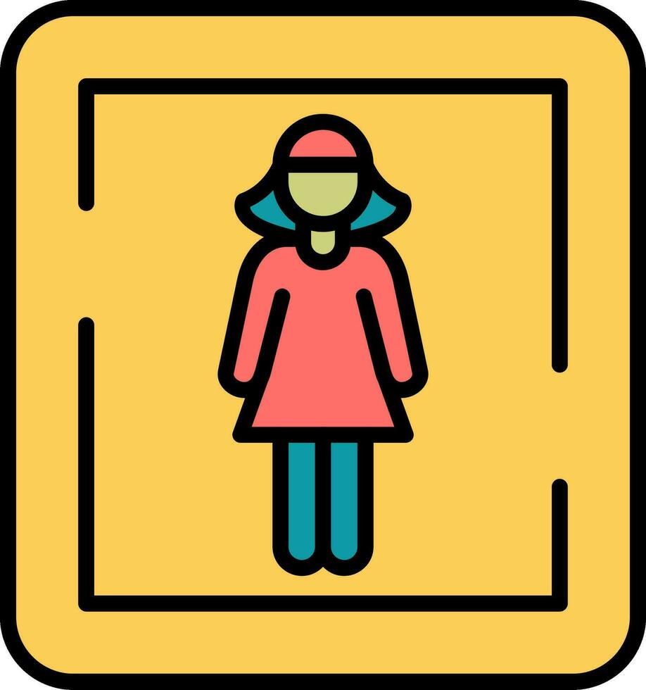 Female Toilet Sign Vector Icon