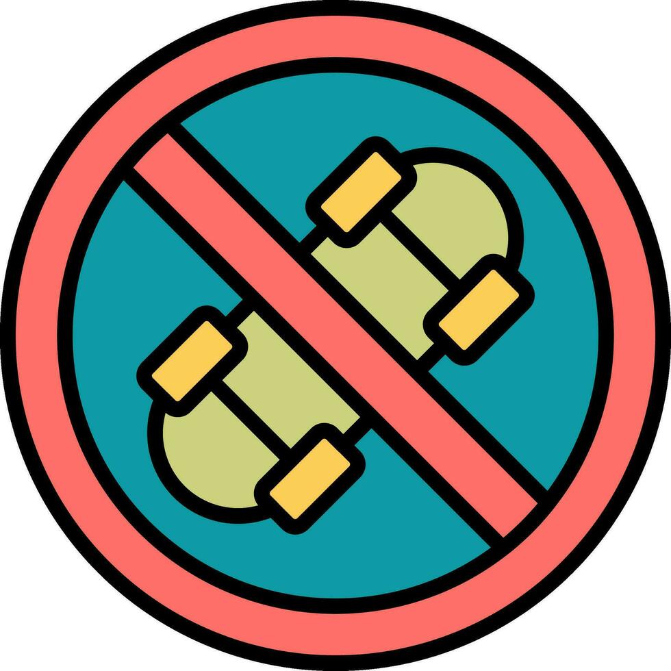 No Skateboard Vector Icon