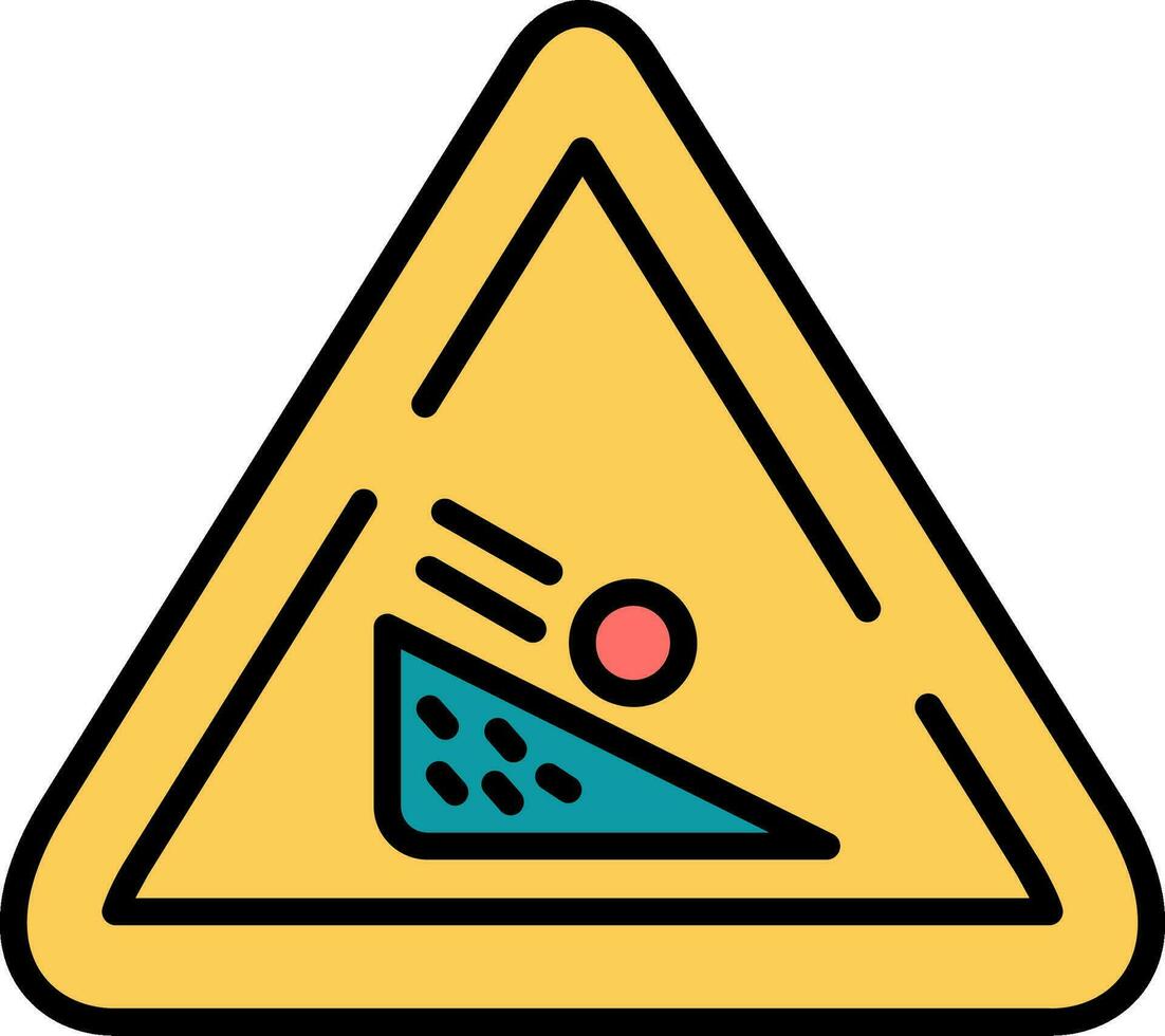 Falling Boulder Sign Vector Icon