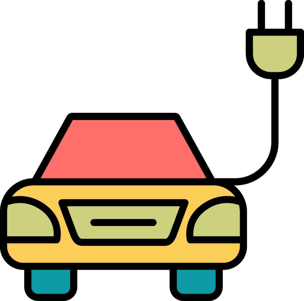 icono de vector de coche eléctrico