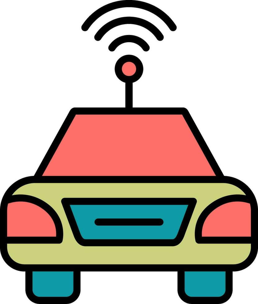 Autonomous Car Vector Icon