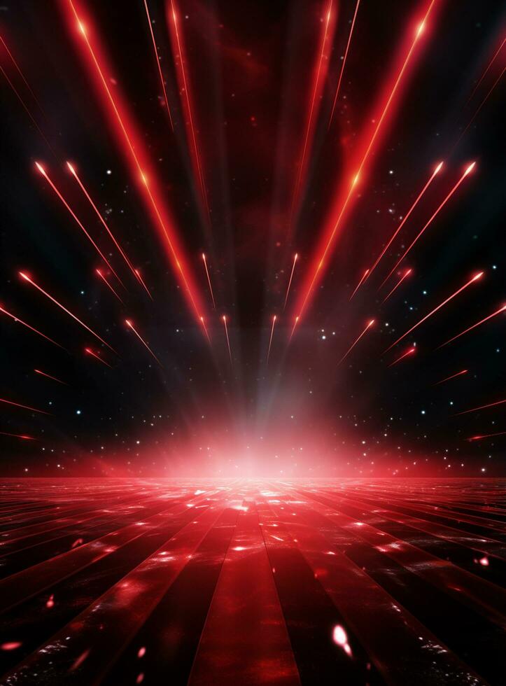 Ai Generative Backdrop Red Spotlights For Flyers, Banner and Backgrounds realistic image ultra hd high design photo