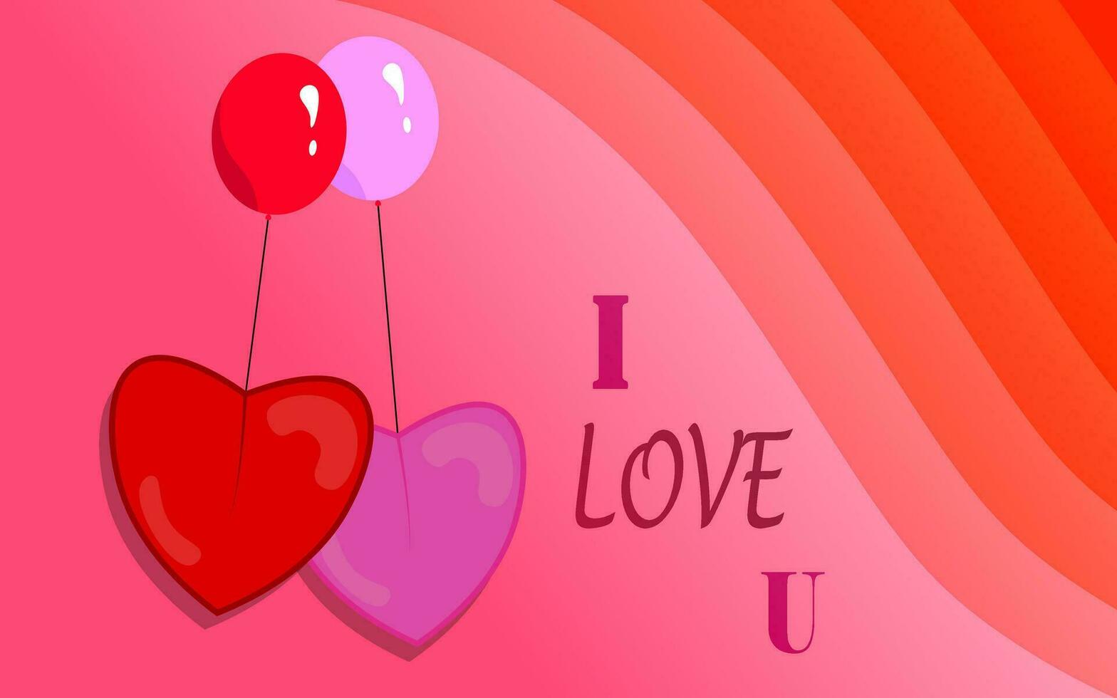 love and affection background design. balloon shapes and colored hearts. romantic and valentines. editable vector