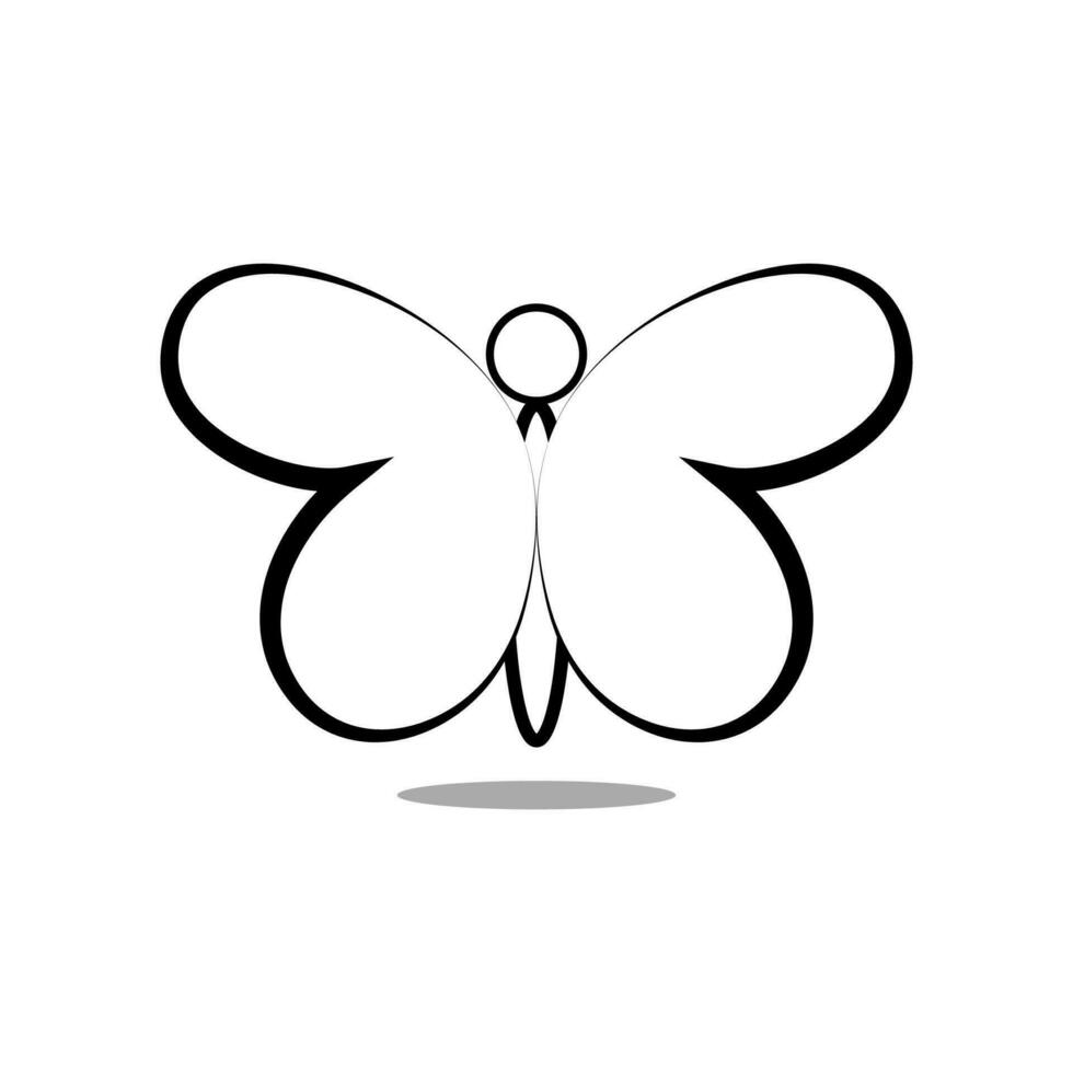 mariposa logo diseño. vector ilustración
