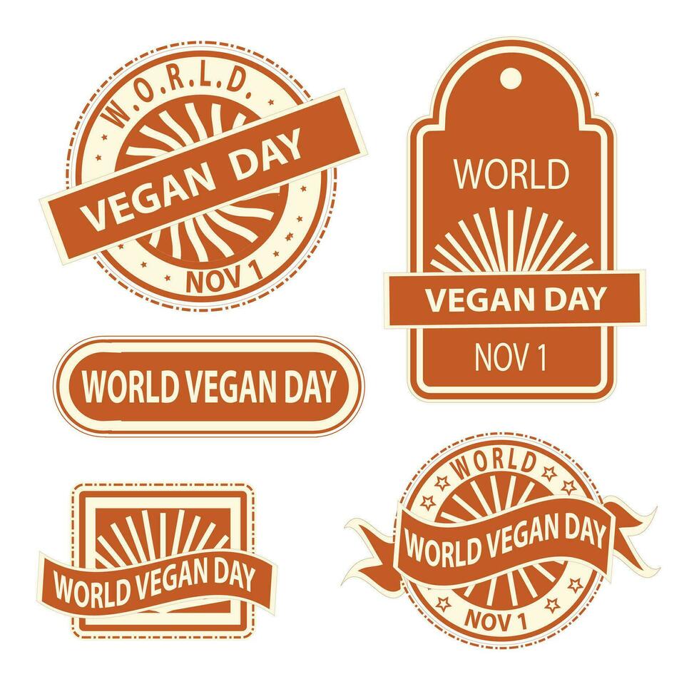 mundo vegano día Insignia vector