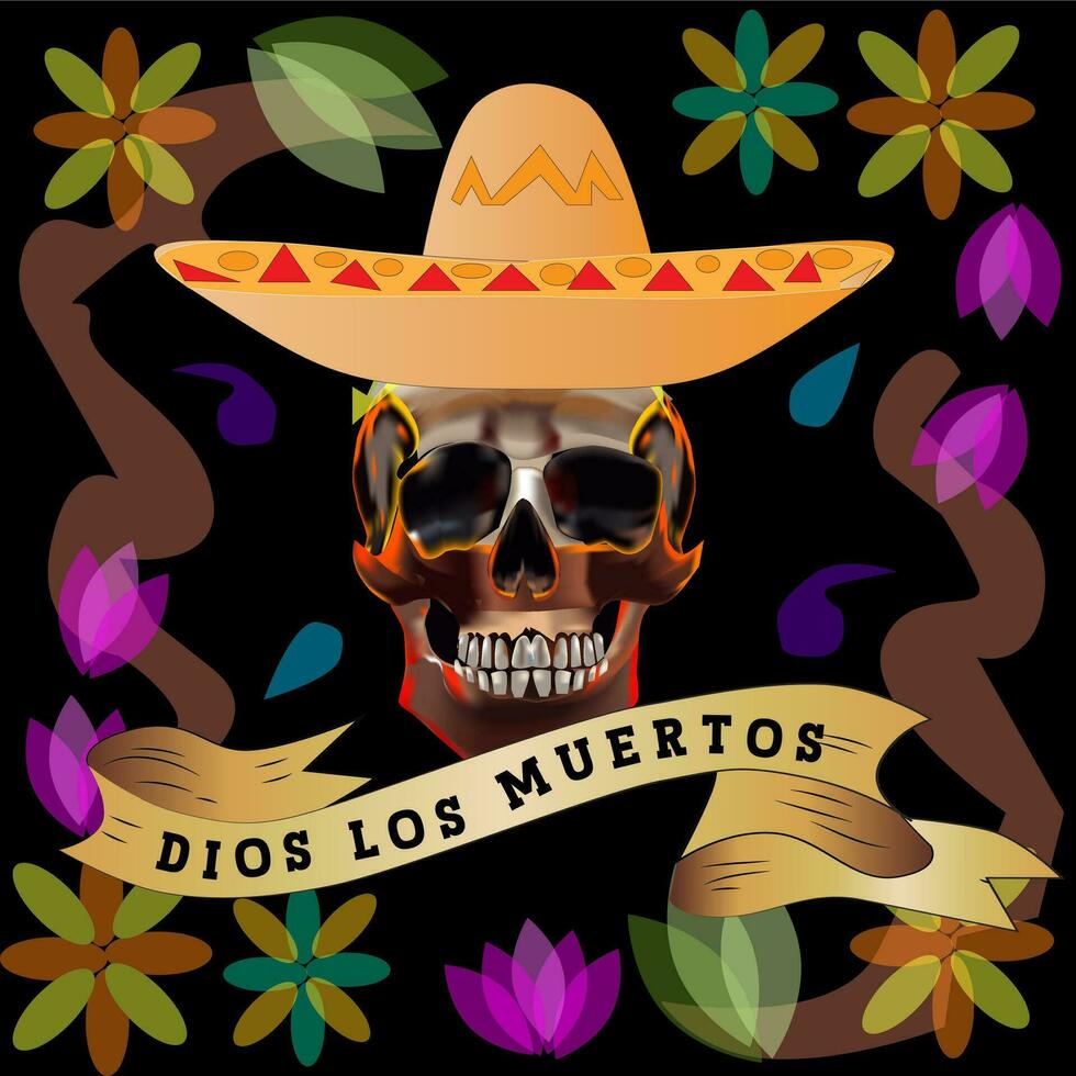 día de el muerto firmar vector