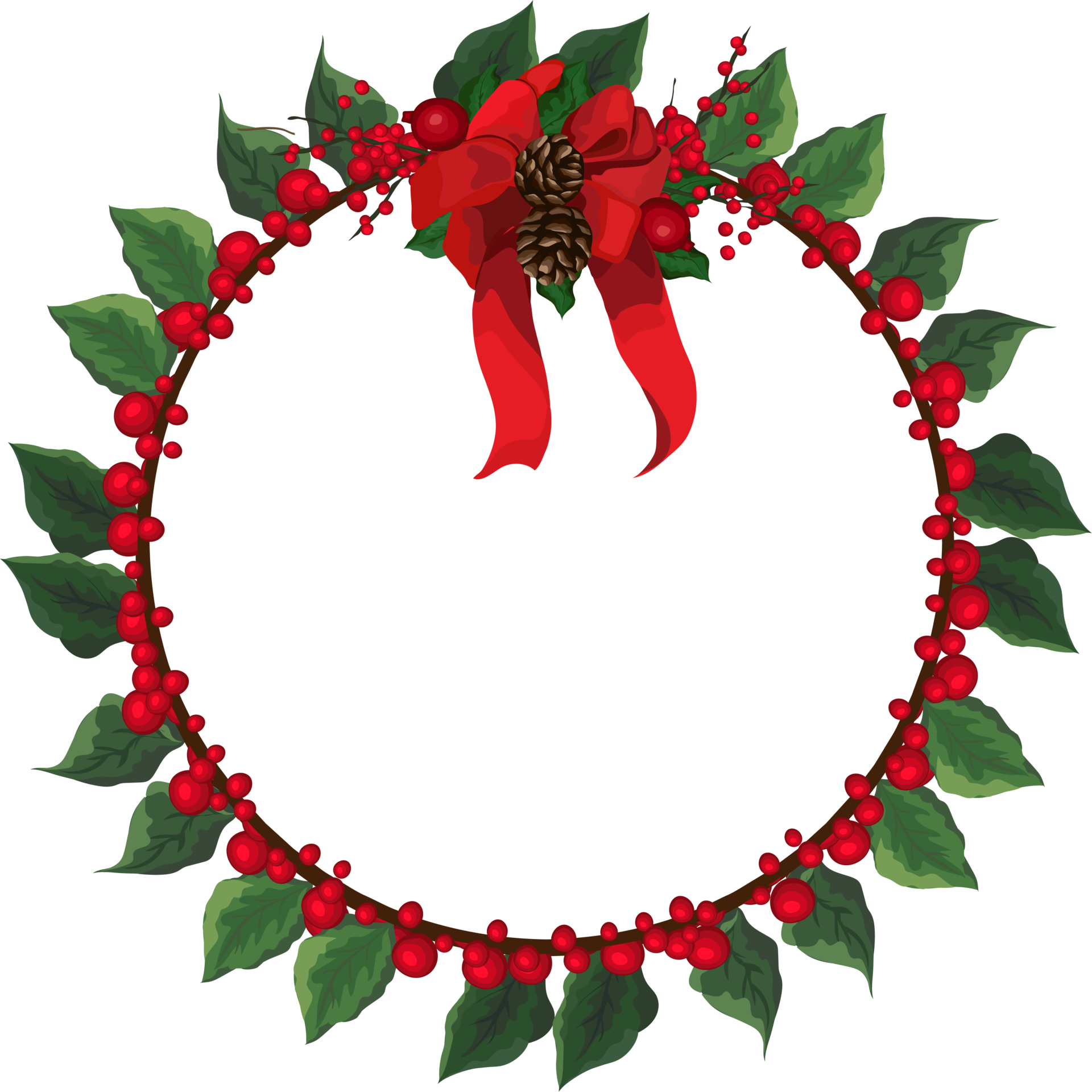 Christmas wreath illustration on transparent background. 32726666 PNG
