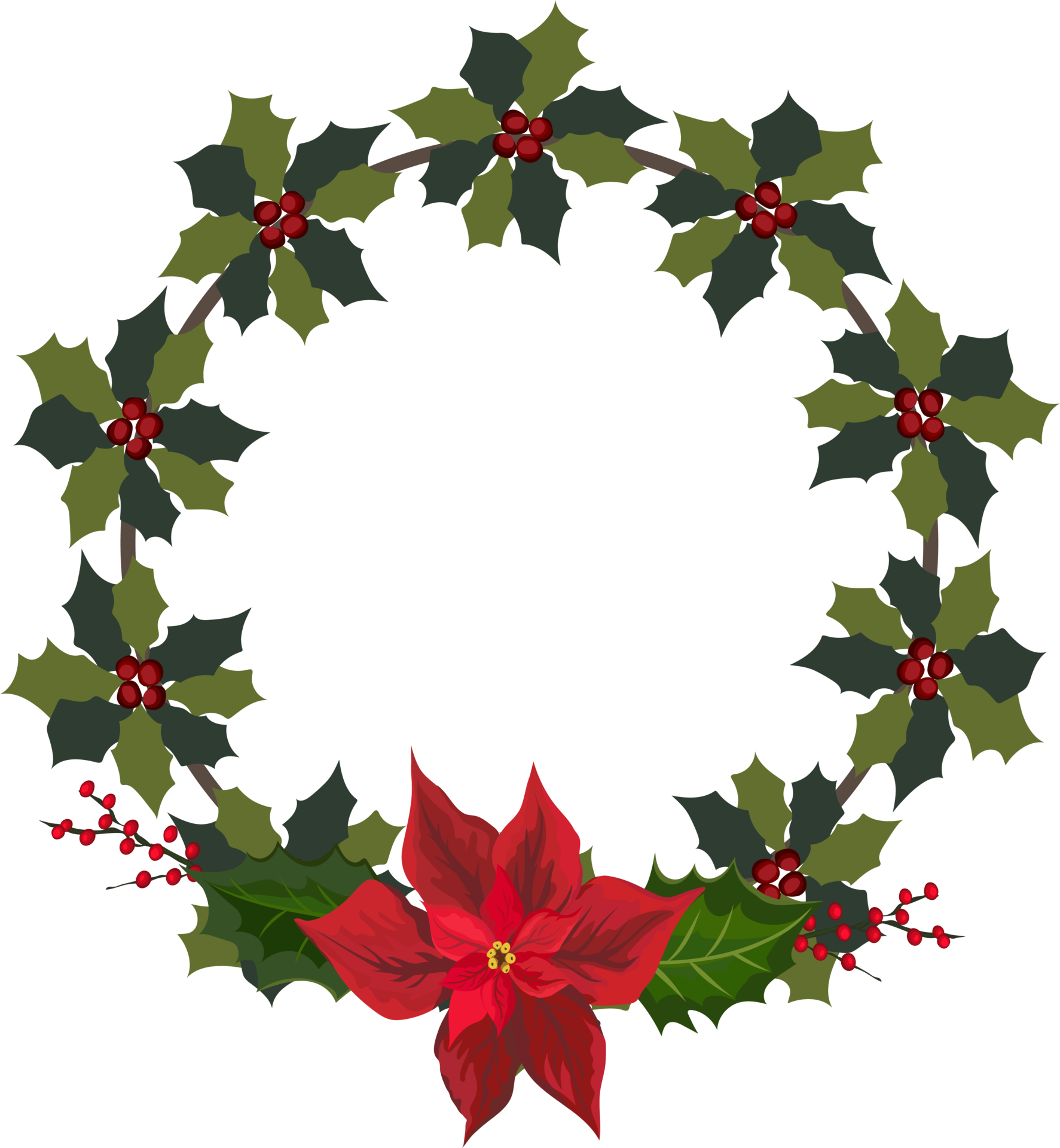 Christmas wreath illustration on transparent background. 32726695 PNG