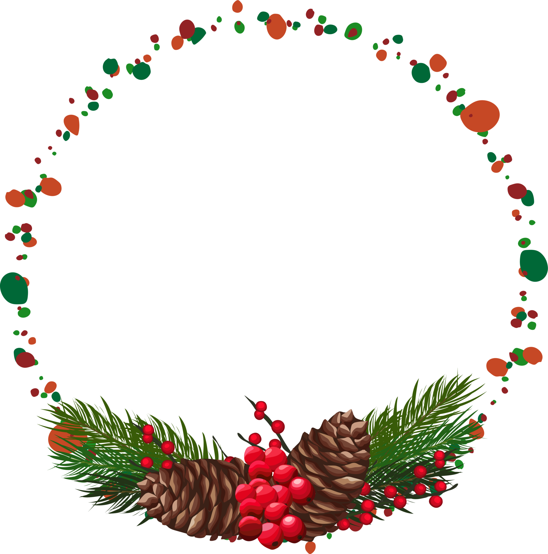 Christmas wreath illustration on transparent background. 32726785 PNG