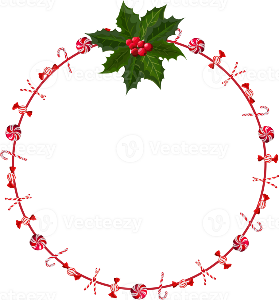 Christmas wreath illustration on transparent background. 32726853 PNG