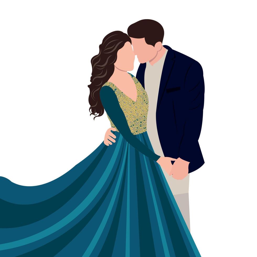 vector novia indio vestidos Boda ilustración incluso novia y novio para diferente funciones