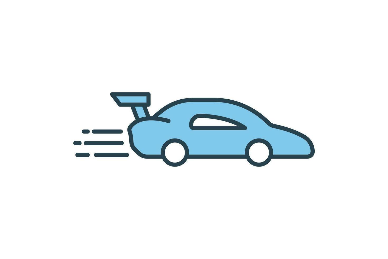 car racing icon. icon related to speed, race. suitable for web site, app, user interfaces, printable etc. Flat line icon style. Simple vector design editable