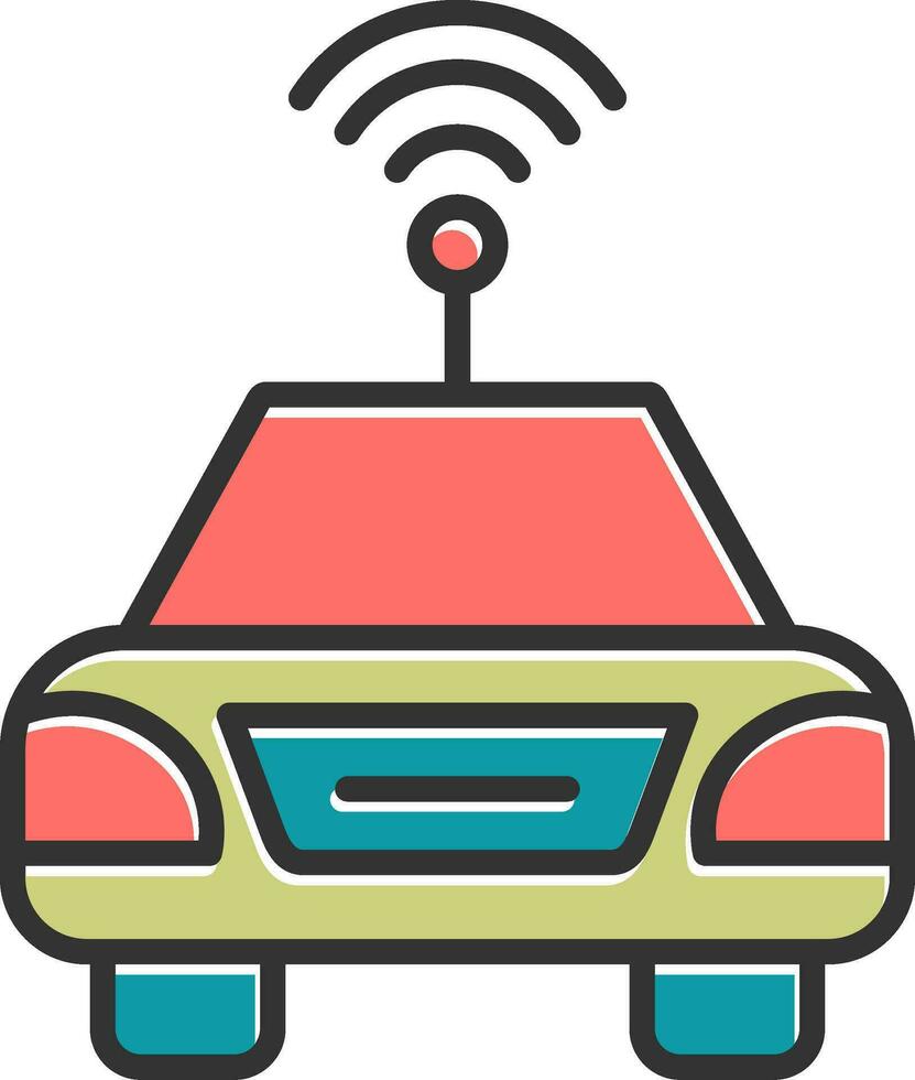 Autonomous Car Vector Icon
