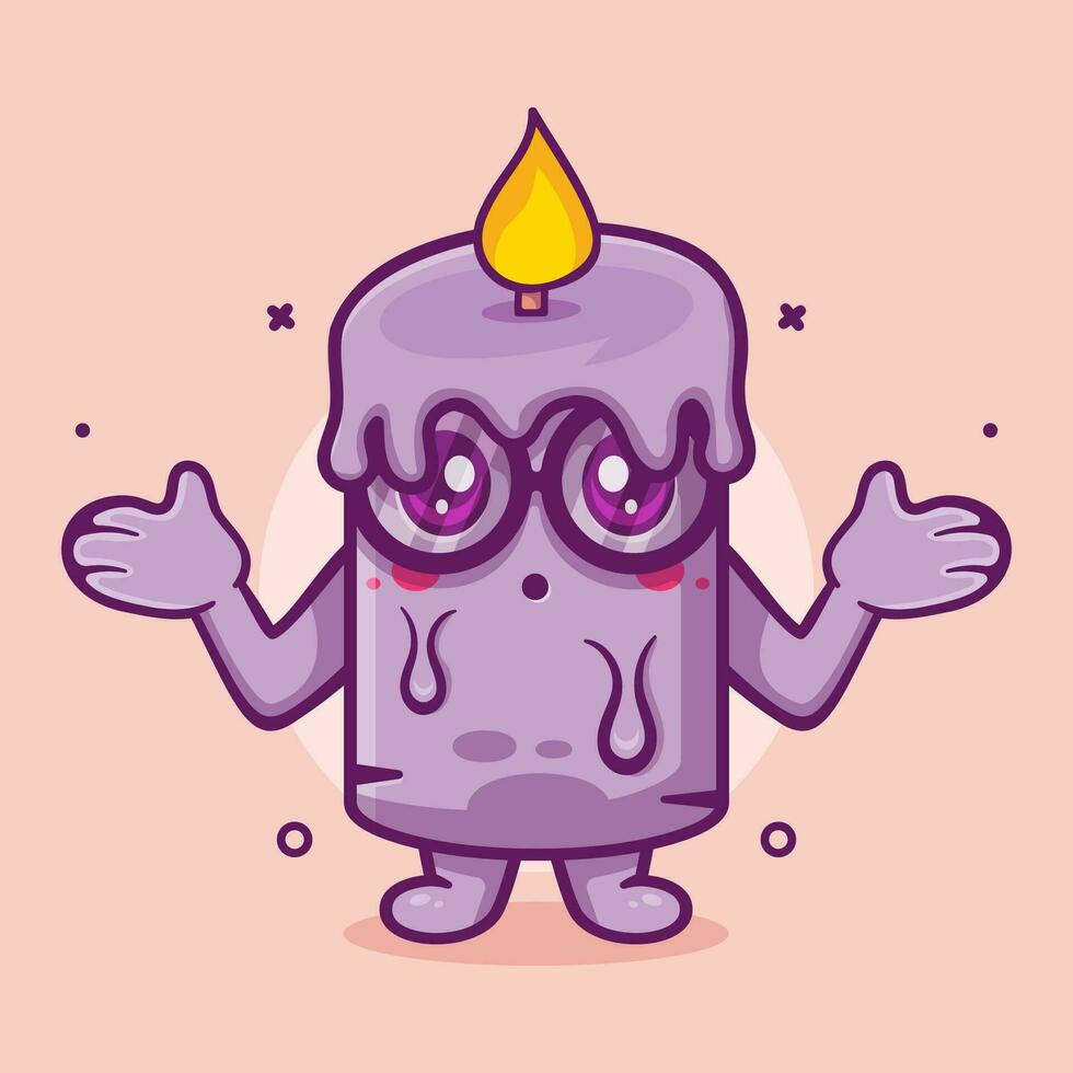 funny candle character mascot with confused pose isolated cartoon in flat style design vector