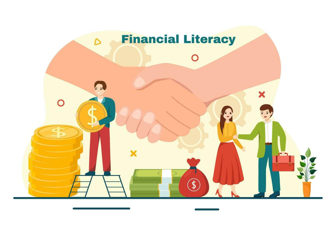 Financial Literacy Webinar Vector Illustration with Finance Management, Investment Money and Budget in Education Accounting Flat Background Design