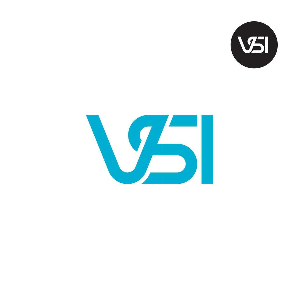 letra Vsi monograma logo diseño vector