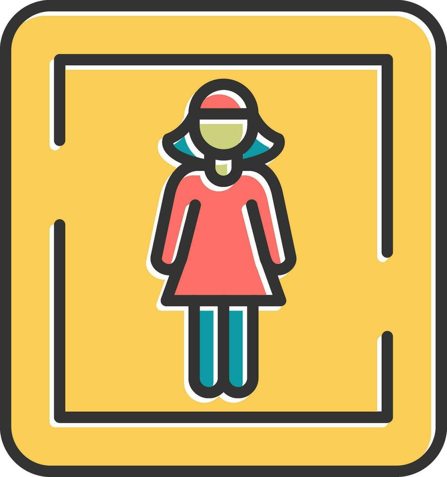 Female Toilet Sign Vector Icon