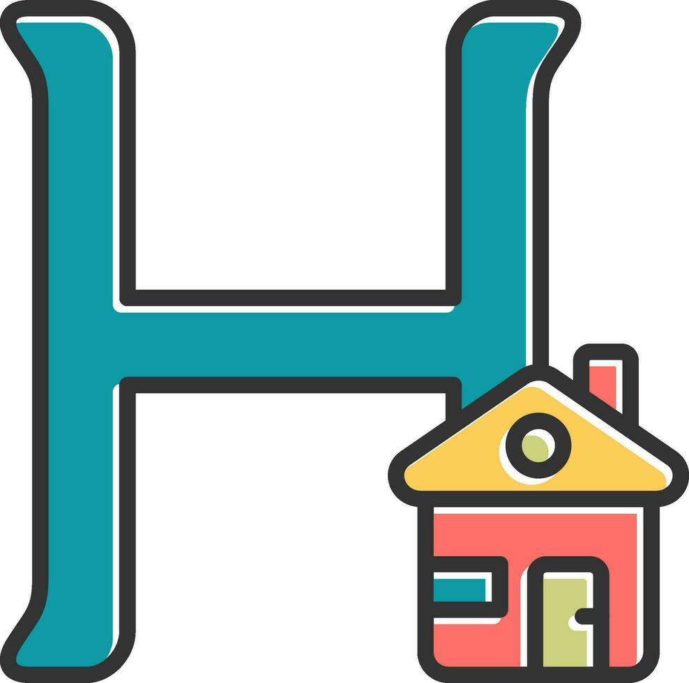 capital h vector icono