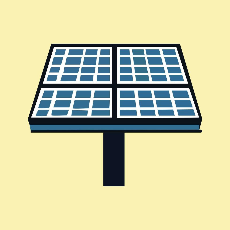 Sun and solar panel against a white background vector