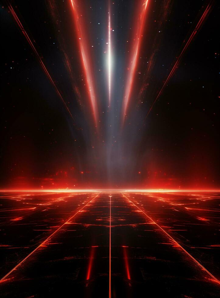 Ai Generative Backdrop Red Spotlights For Flyers, Banner and Backgrounds realistic image ultra hd high design photo