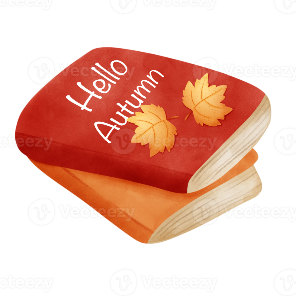 Watercolor illustration of books png