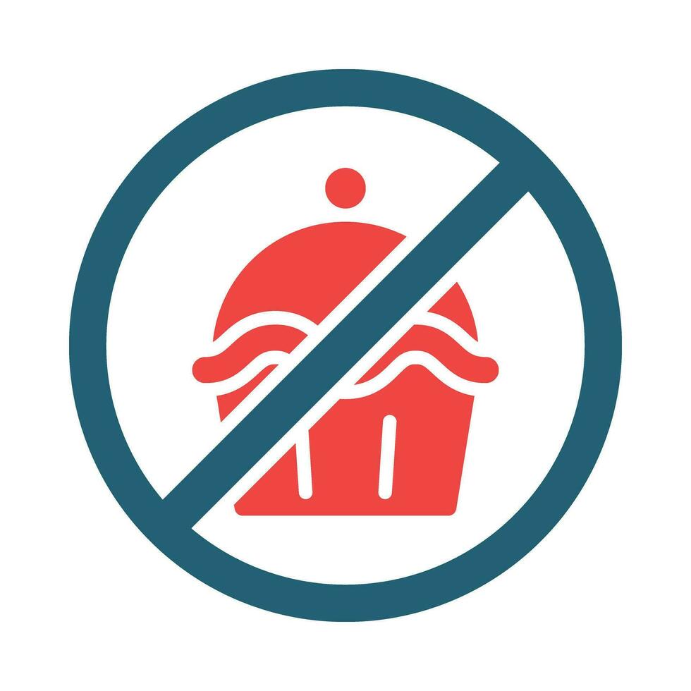 No Sweets Vector Glyph Two Color Icon For Personal And Commercial Use.