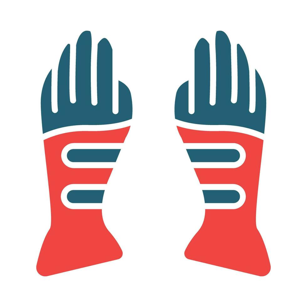 Gloves Vector Glyph Two Color Icon For Personal And Commercial Use.