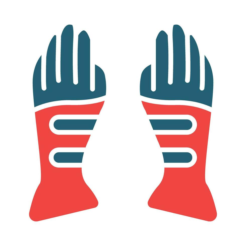 Gloves Vector Glyph Two Color Icon For Personal And Commercial Use.