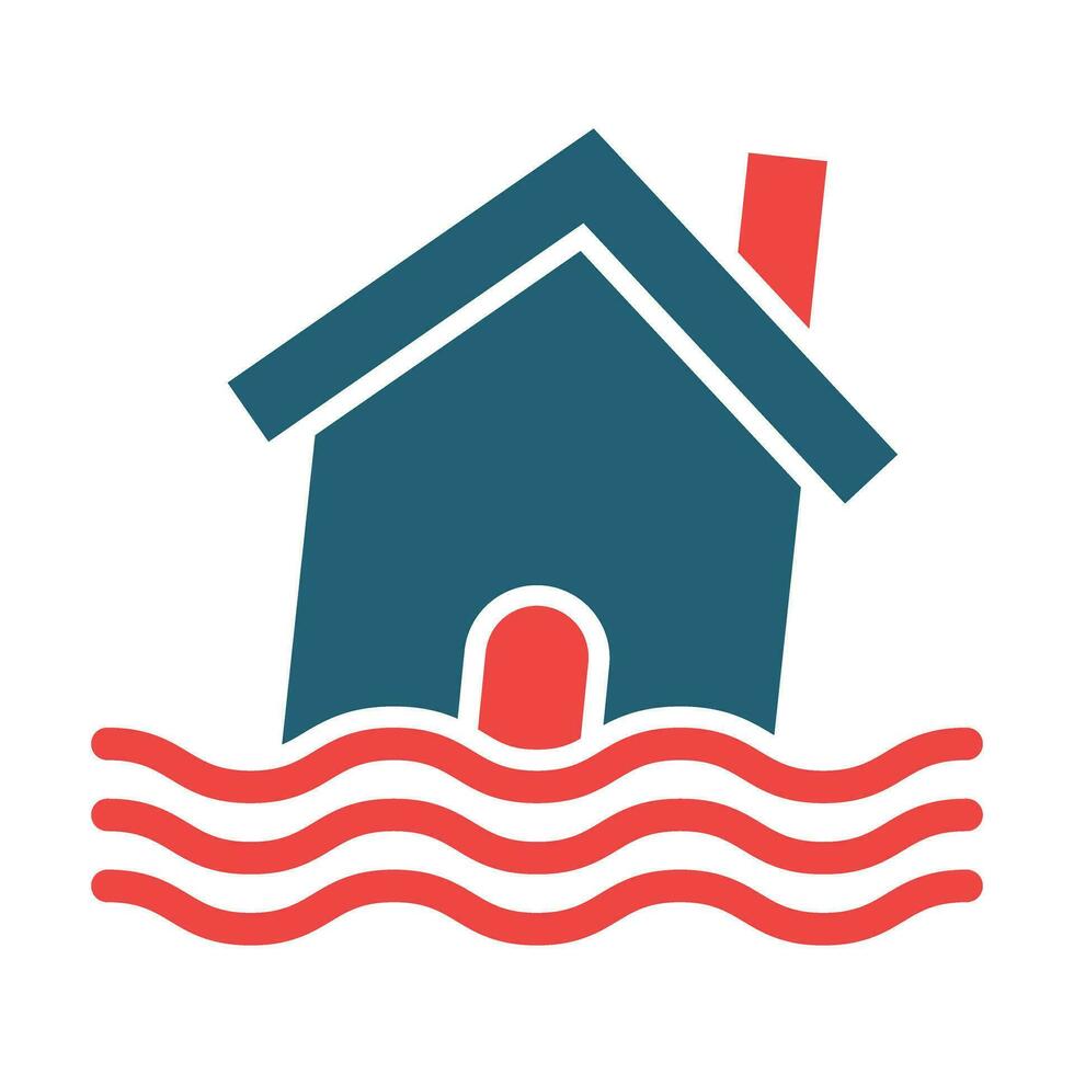 Natural Disaster Vector Glyph Two Color Icon For Personal And Commercial Use.