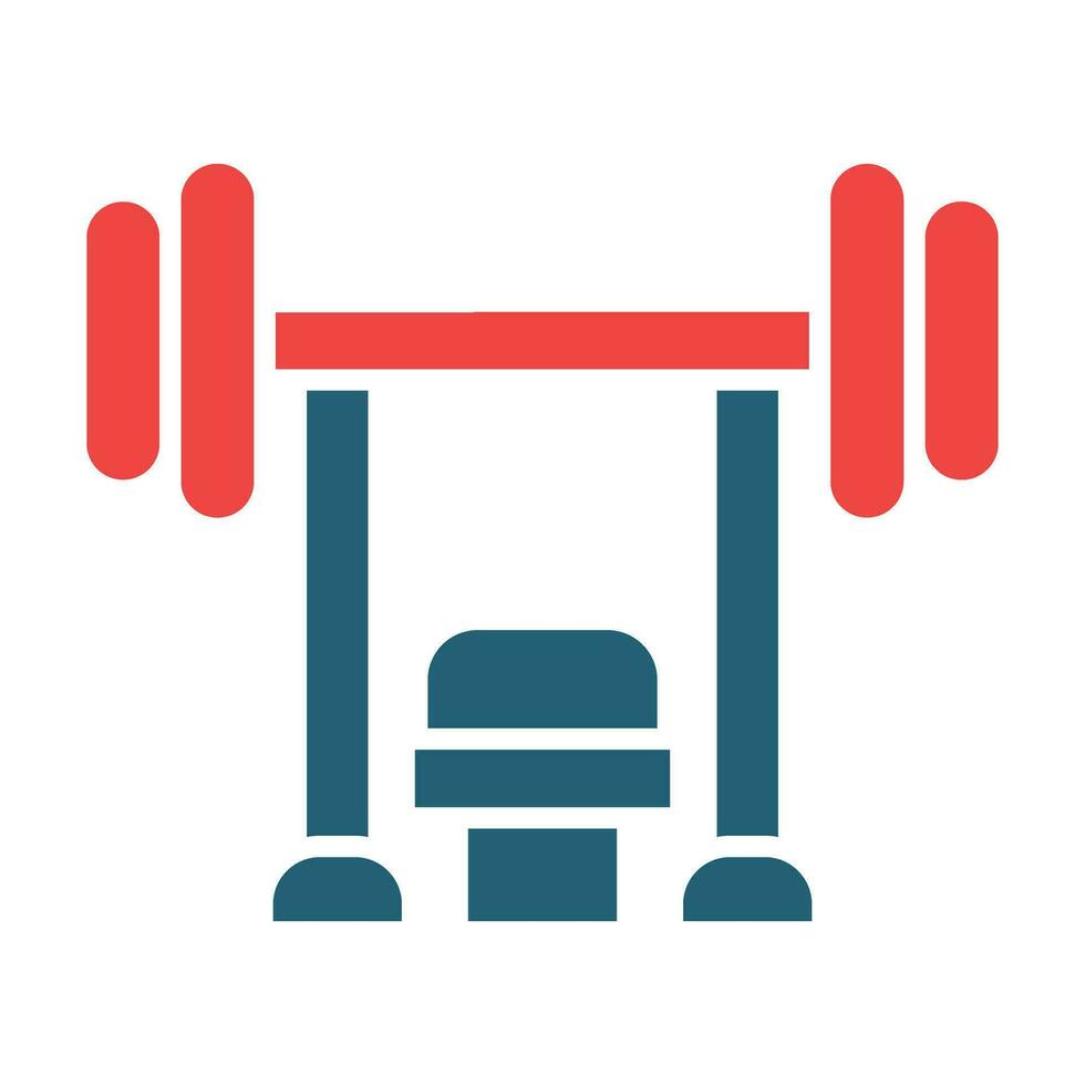 Bench Press Vector Glyph Two Color Icon For Personal And Commercial Use.