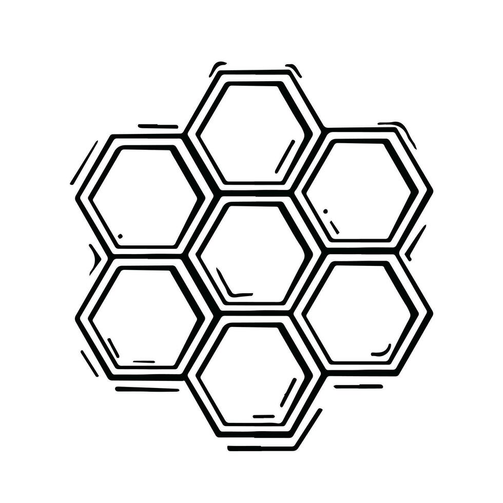 Outline, honeycomb, hexagon, vector illustration