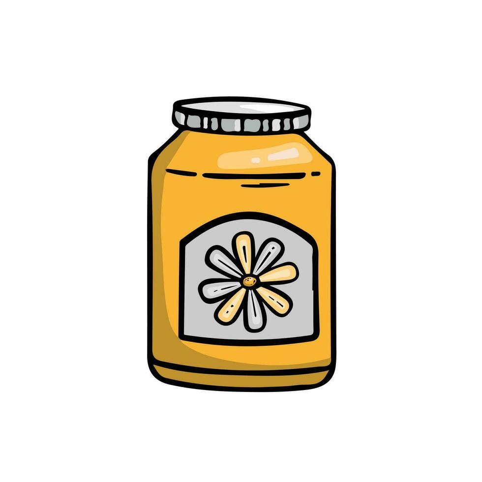 tarro de flor Miel, vector ilustración