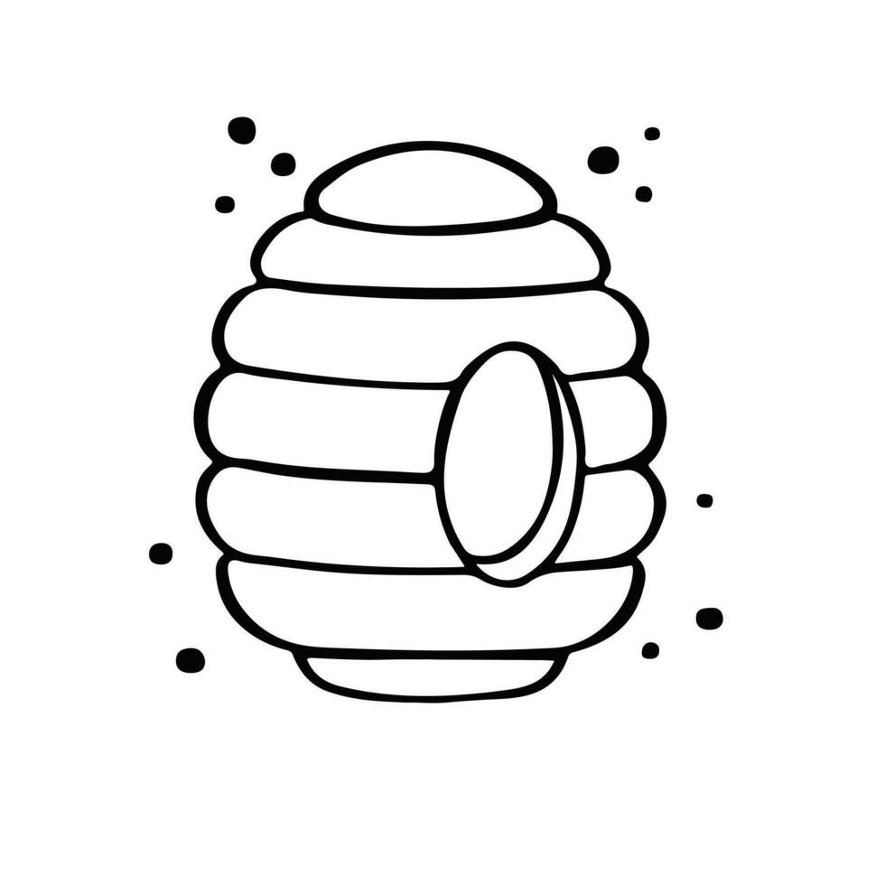 Outline, line Hive, house for a bee, vector illustration
