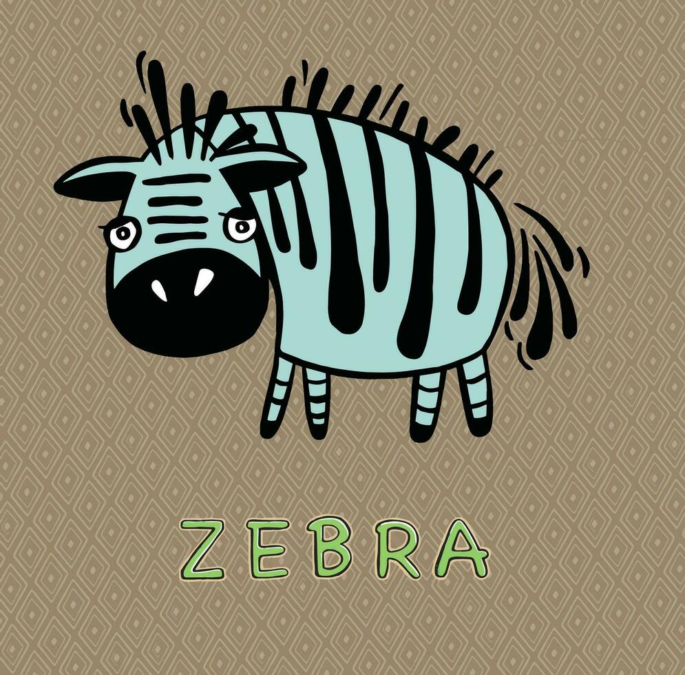 Cartoon zebra head, animal head vector.Animal sticker. vector