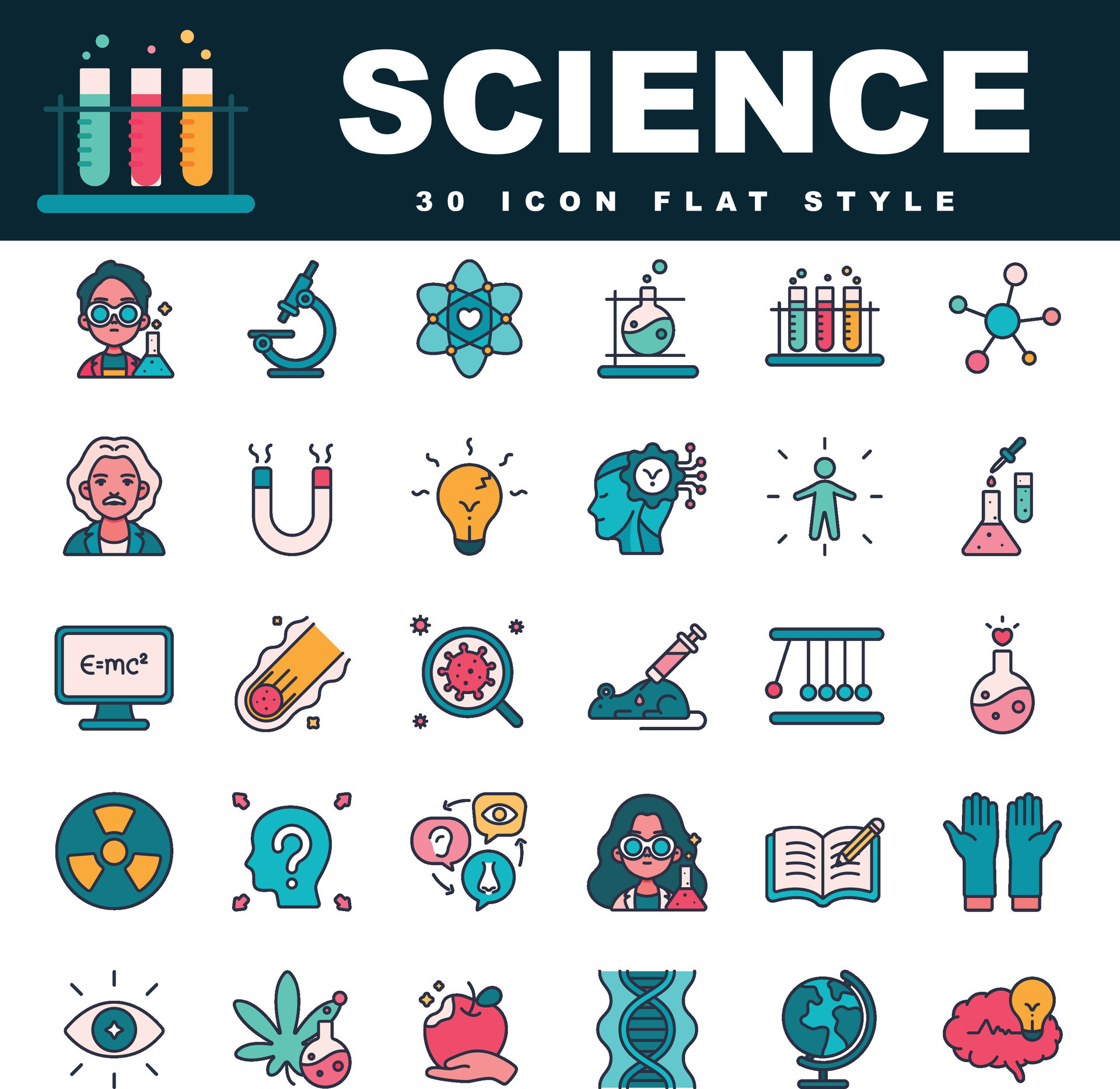 Science Icons- Discovering the Wonders of Scientific Exploration ...