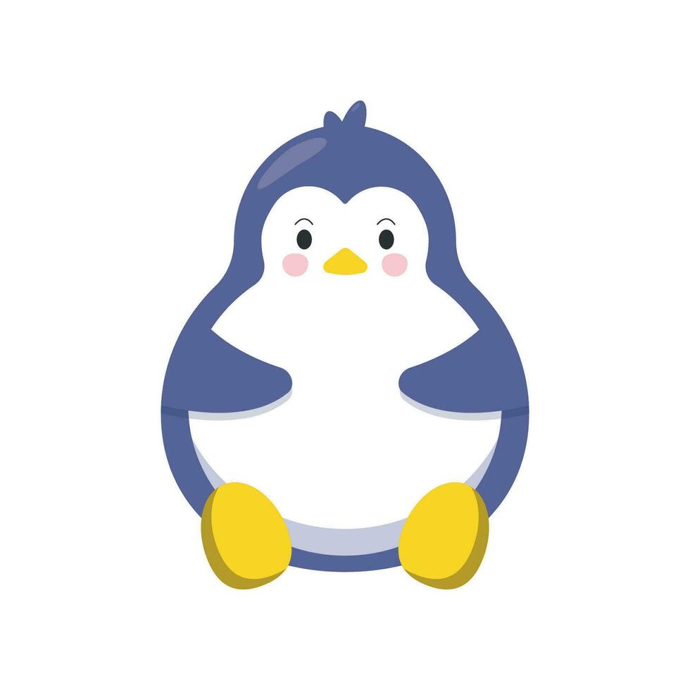 Cute cartoon penguin on a white background vector